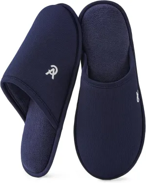 VeraCosy Men's Cozy Scuff Slipper Non Slip Corn Knit Memory Foam Indoor House Shoes