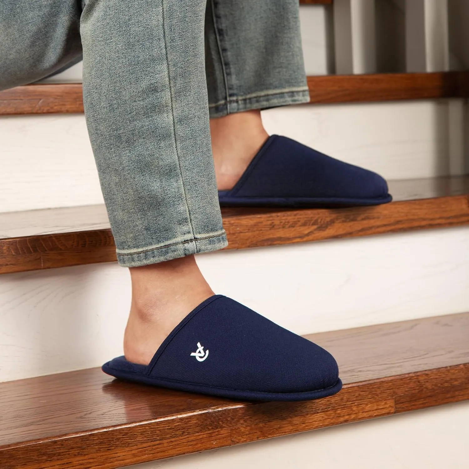 VeraCosy Men's Cozy Scuff Slipper Non Slip Corn Knit Memory Foam Indoor House Shoes