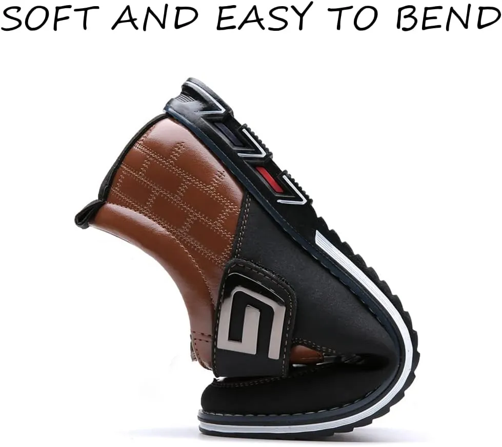 Veslexth Men Casual Driving Sneakers Loafers Breathable Comfort Walking Wing Tips Lace Up Luxury Leather Shoes for Male Business Work Office Dress Outdoor