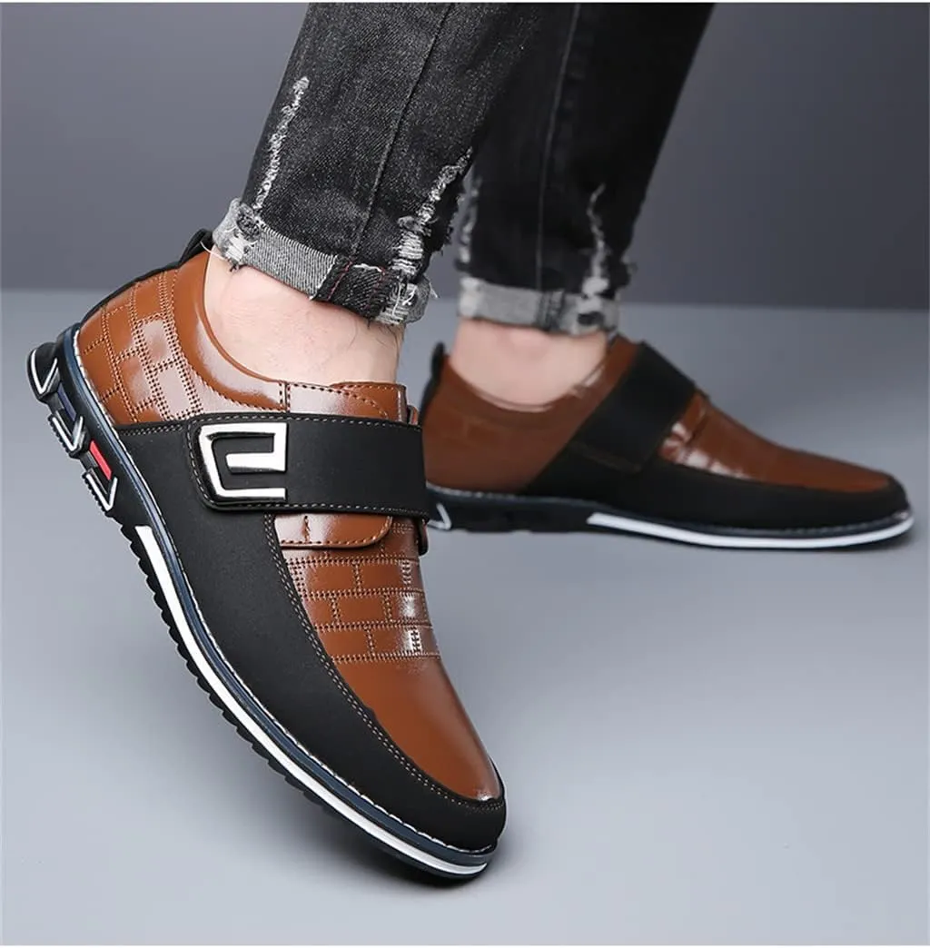 Veslexth Men Casual Driving Sneakers Loafers Breathable Comfort Walking Wing Tips Lace Up Luxury Leather Shoes for Male Business Work Office Dress Outdoor