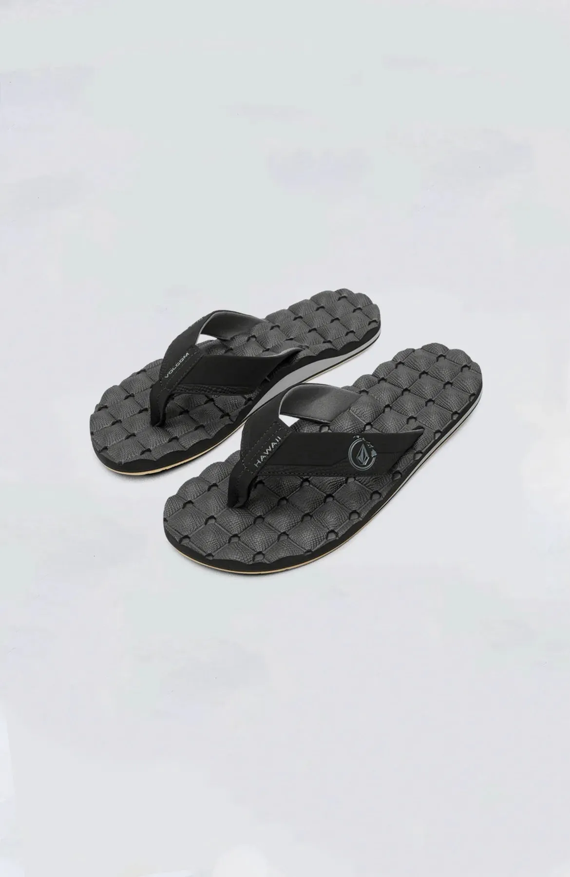 VOLCOM RECLINER HAWAII SLIPPER - BLACK/GRAY