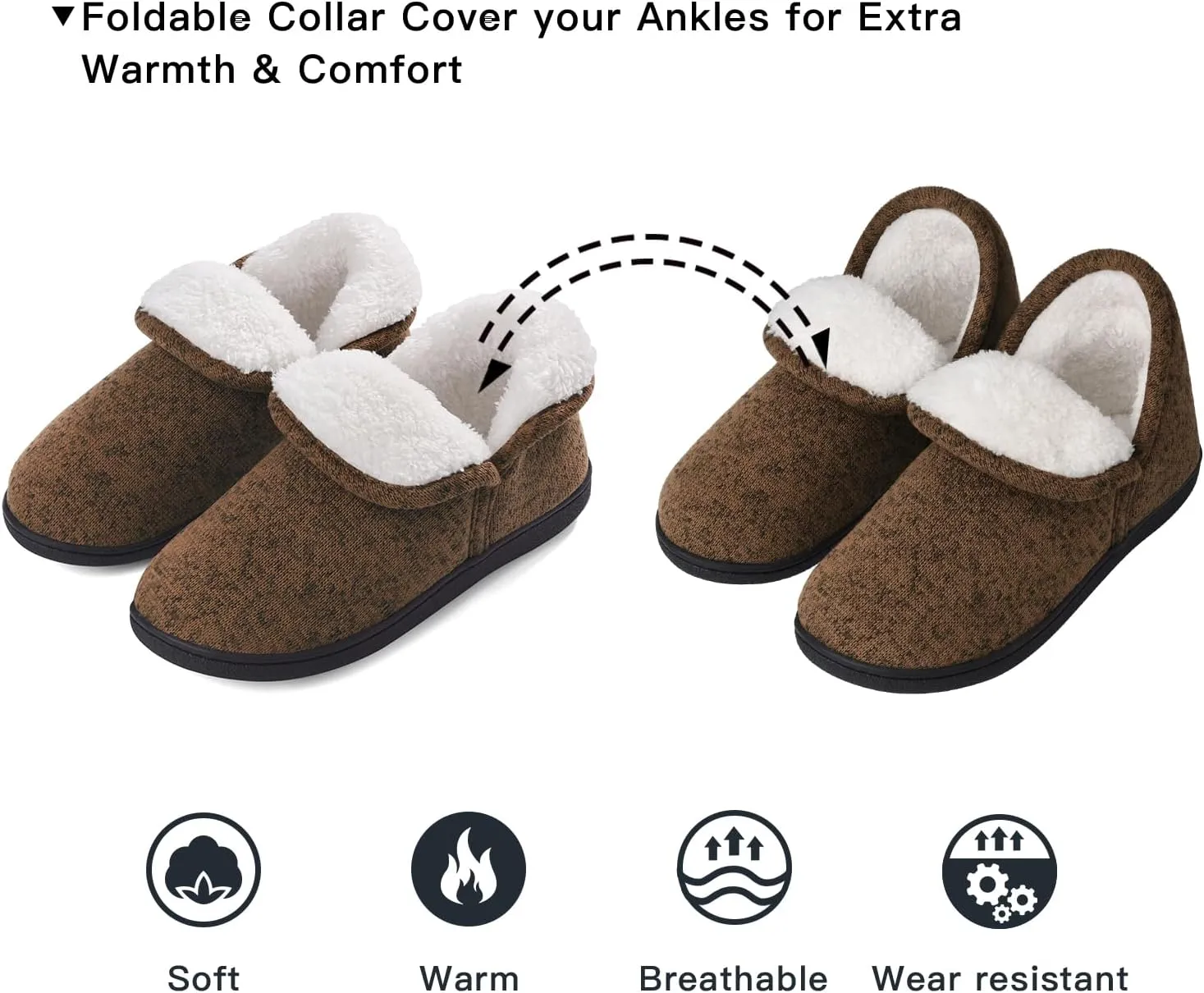 VONMAY Women's Slippers Boots Memory Foam Fuzzy Booties House Shoes Winter Warm Indoor Outdoor