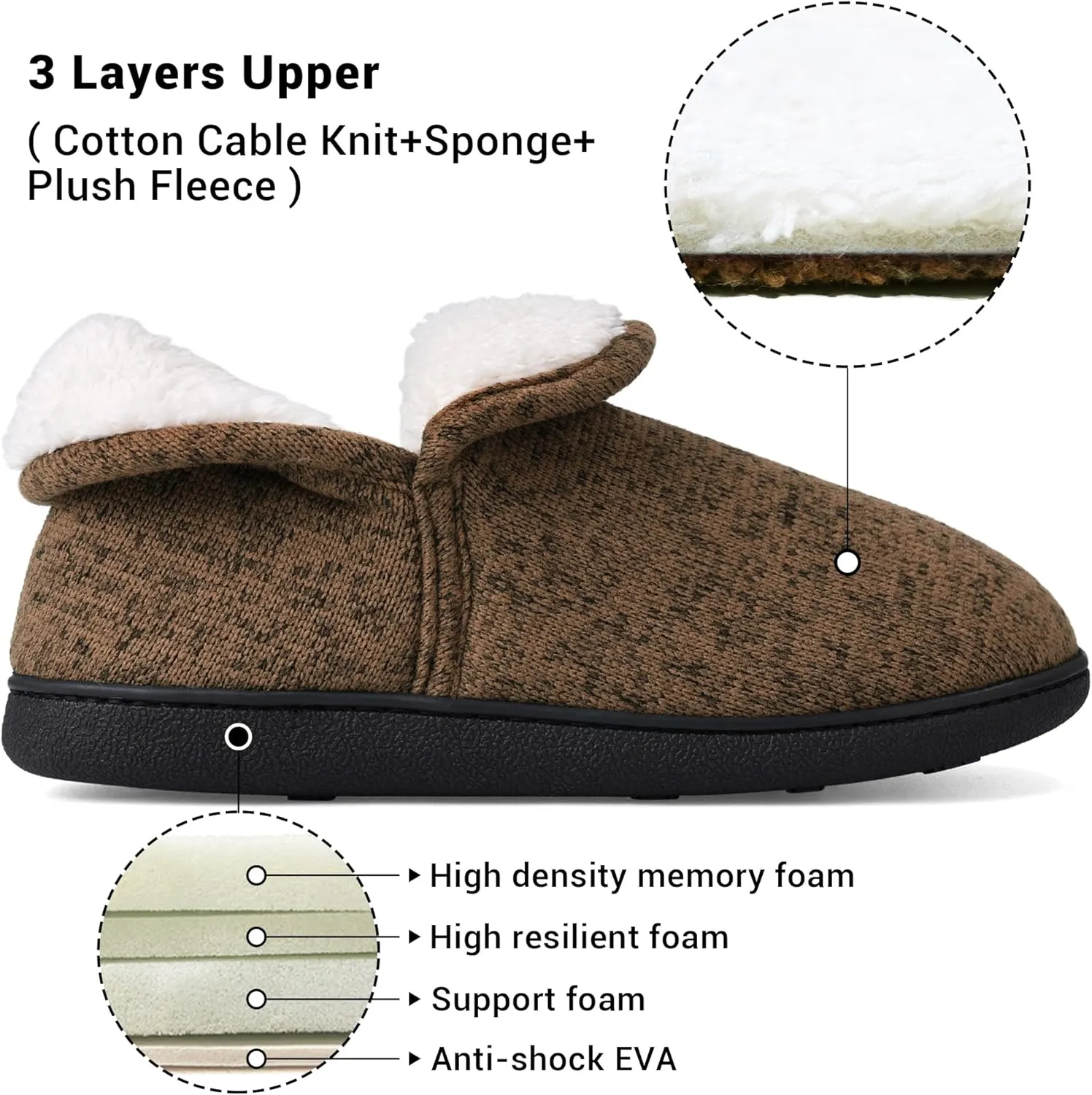 VONMAY Women's Slippers Boots Memory Foam Fuzzy Booties House Shoes Winter Warm Indoor Outdoor
