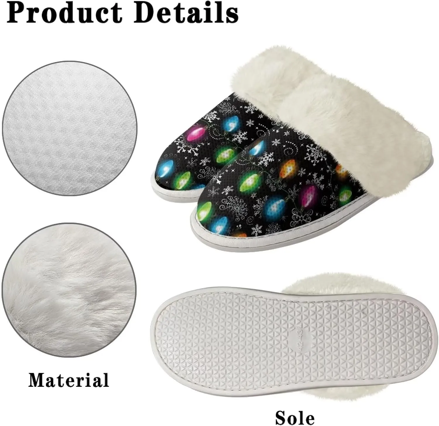 Warm House Slippers for Women Comfy Flannel Lined Winter Slippers with Memory Foam Soles Indoor Outdoor Shoes