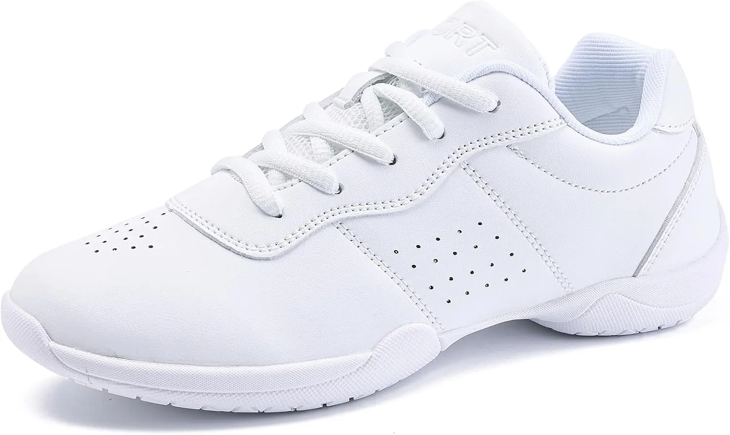 White Cheer Shoes for Girls Womens cheer shoes Youth girls Cheerleading shoes Competition Gear Dance Tennis Sports Training Athletic Comfortable Flats Breathable Soft kids cheer sneakers