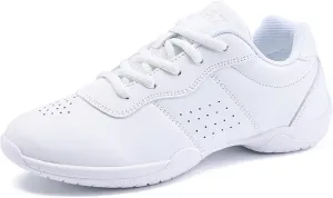 White Cheer Shoes for Girls Womens cheer shoes Youth girls Cheerleading shoes Competition Gear Dance Tennis Sports Training Athletic Comfortable Flats Breathable Soft kids cheer sneakers