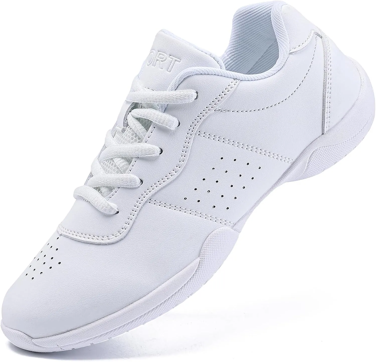 White Cheer Shoes for Girls Womens cheer shoes Youth girls Cheerleading shoes Competition Gear Dance Tennis Sports Training Athletic Comfortable Flats Breathable Soft kids cheer sneakers