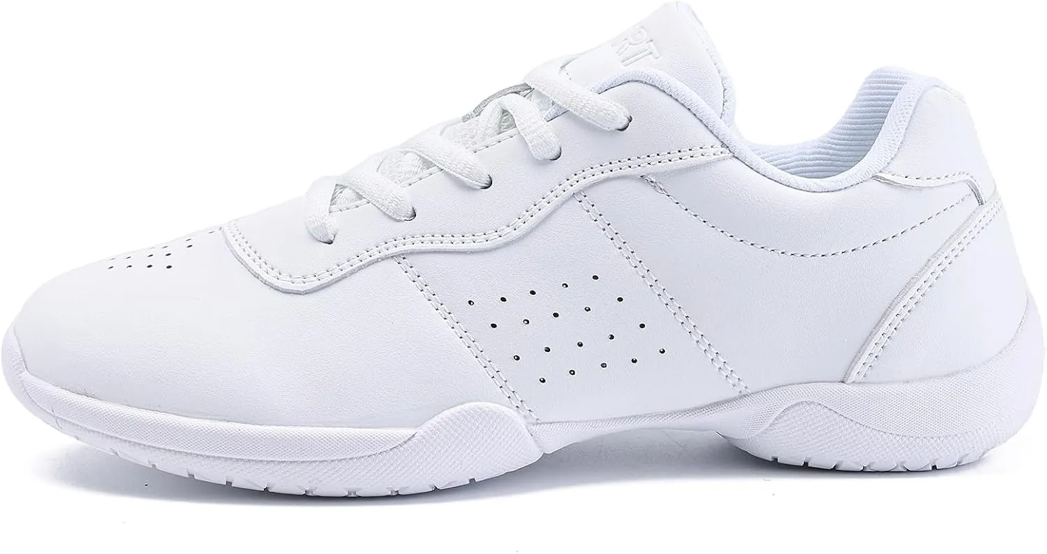 White Cheer Shoes for Girls Womens cheer shoes Youth girls Cheerleading shoes Competition Gear Dance Tennis Sports Training Athletic Comfortable Flats Breathable Soft kids cheer sneakers