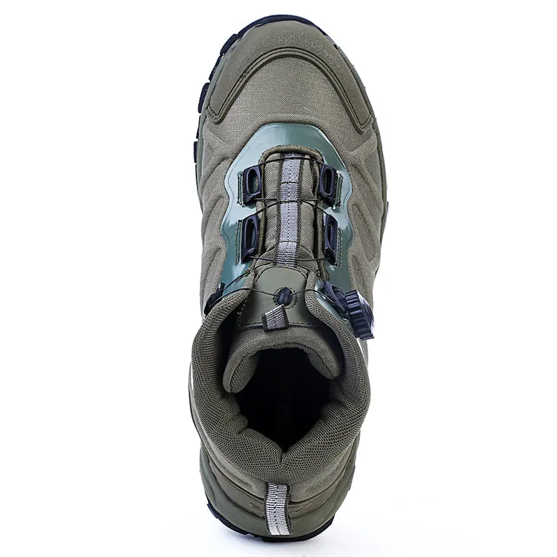 WildKing Men's Fast Response Automatic Buckle Mid-top Waterproof Hiking Shoes A001-Green