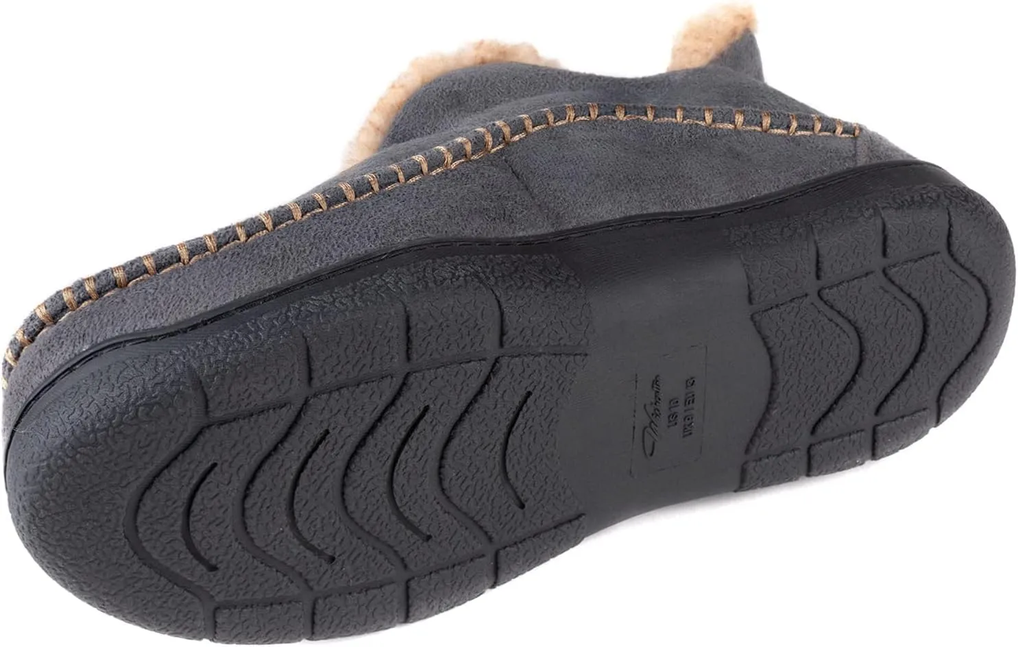 Wishcotton Men's Moccasin Bootie Slippers With Cozy Memory Foam, Winter Warm Fuzzy Indoor Outdoor House Shoes