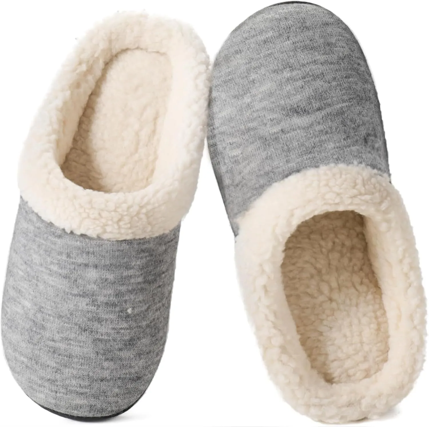 Wishcotton Women's Lamb-rub Sherpa House Slippers Memory Foam Indoor Outdoor