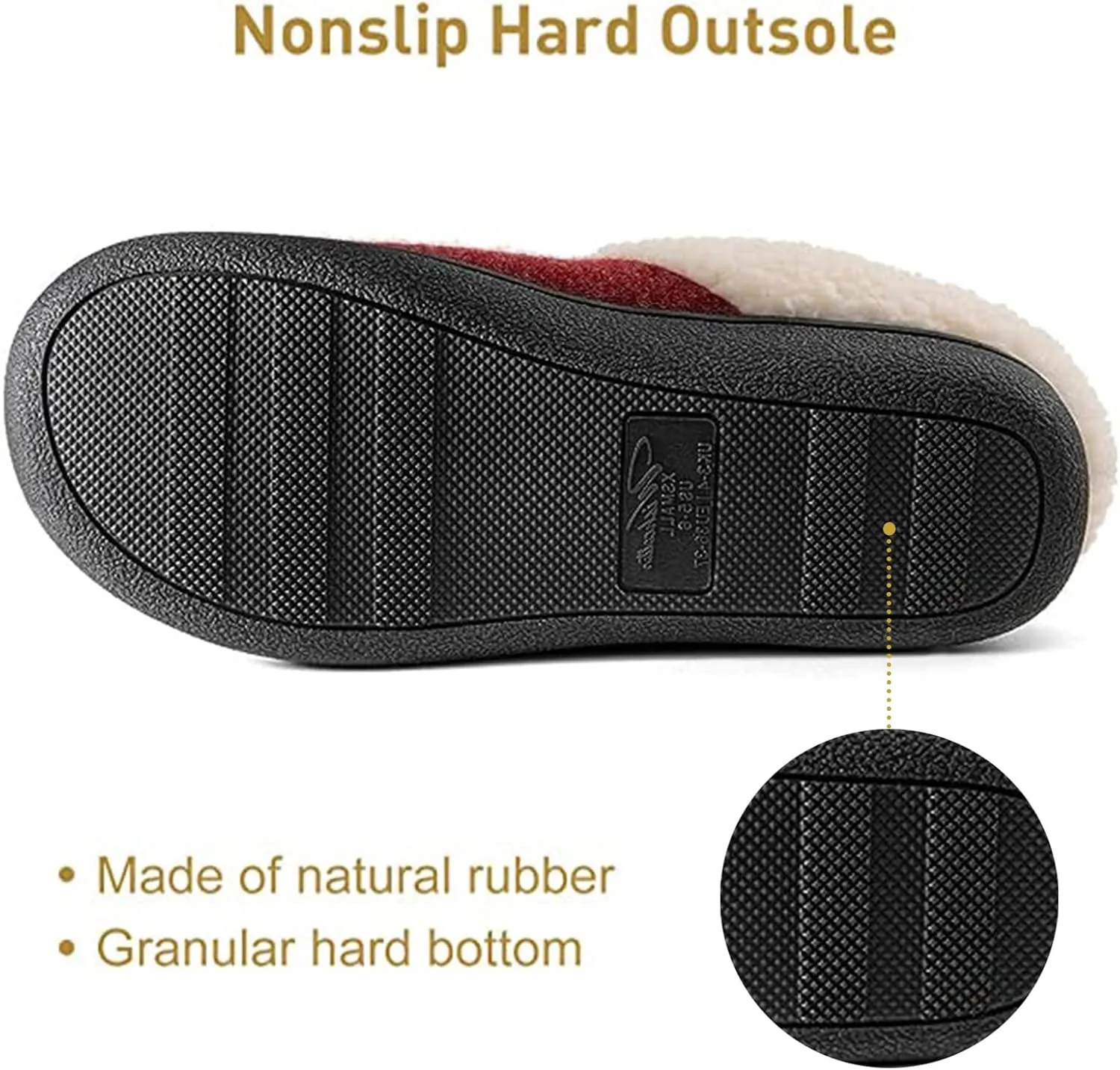 Wishcotton Women's Lamb-rub Sherpa House Slippers Memory Foam Indoor Outdoor