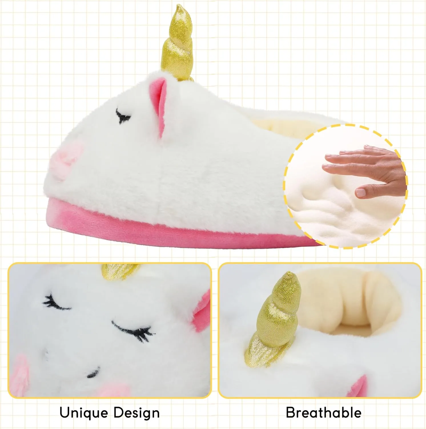 Women Animal Bunny Slippers Cute Plush House Shoes Warm Novelty Cartoon Slippers Gifts for Birthday Christmas