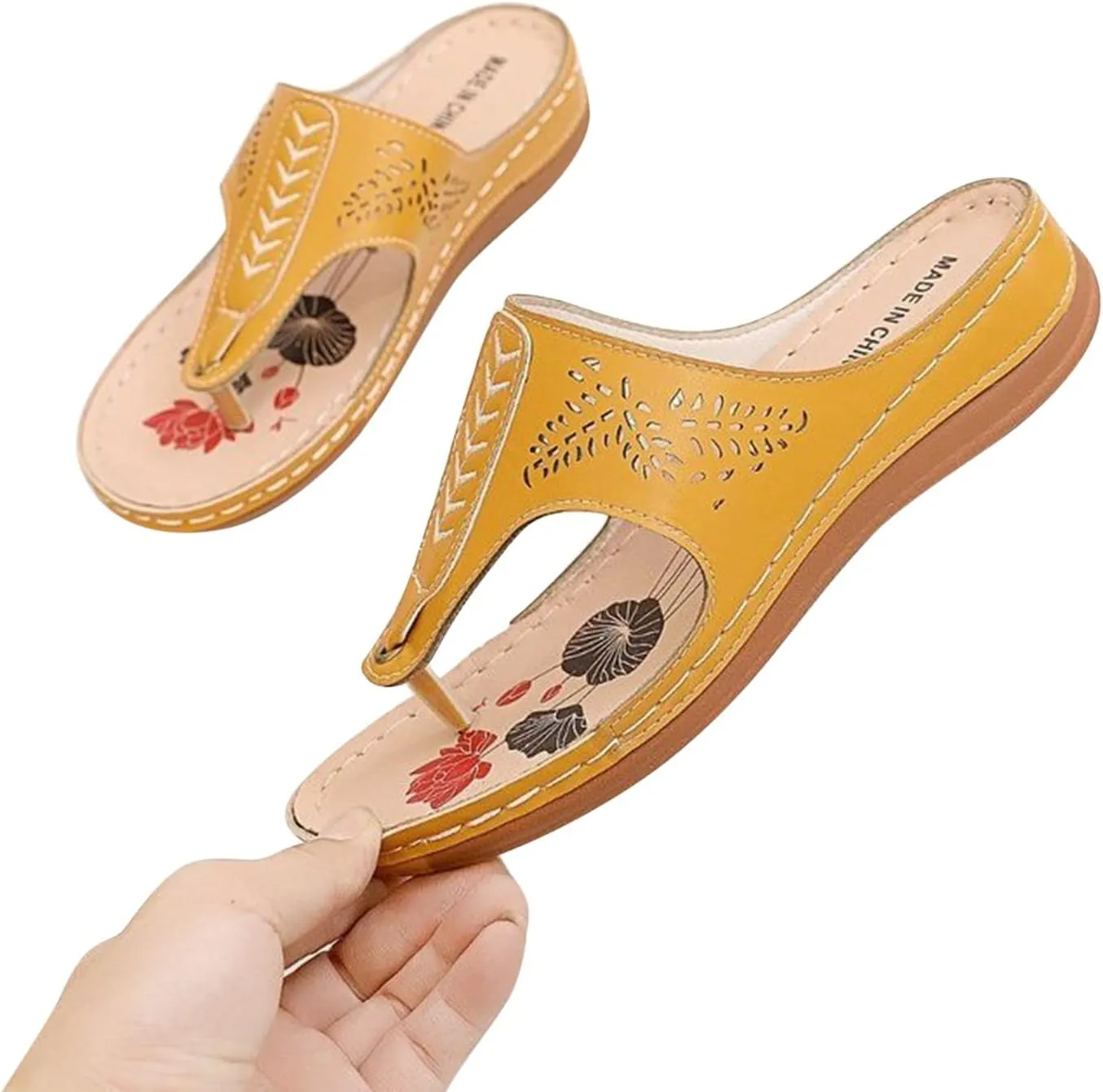 Women Orthopedic Sandals Clip Toe Thong Wedge Sandals For Women Open Toe Slingback Flip Flops Slip On Slides