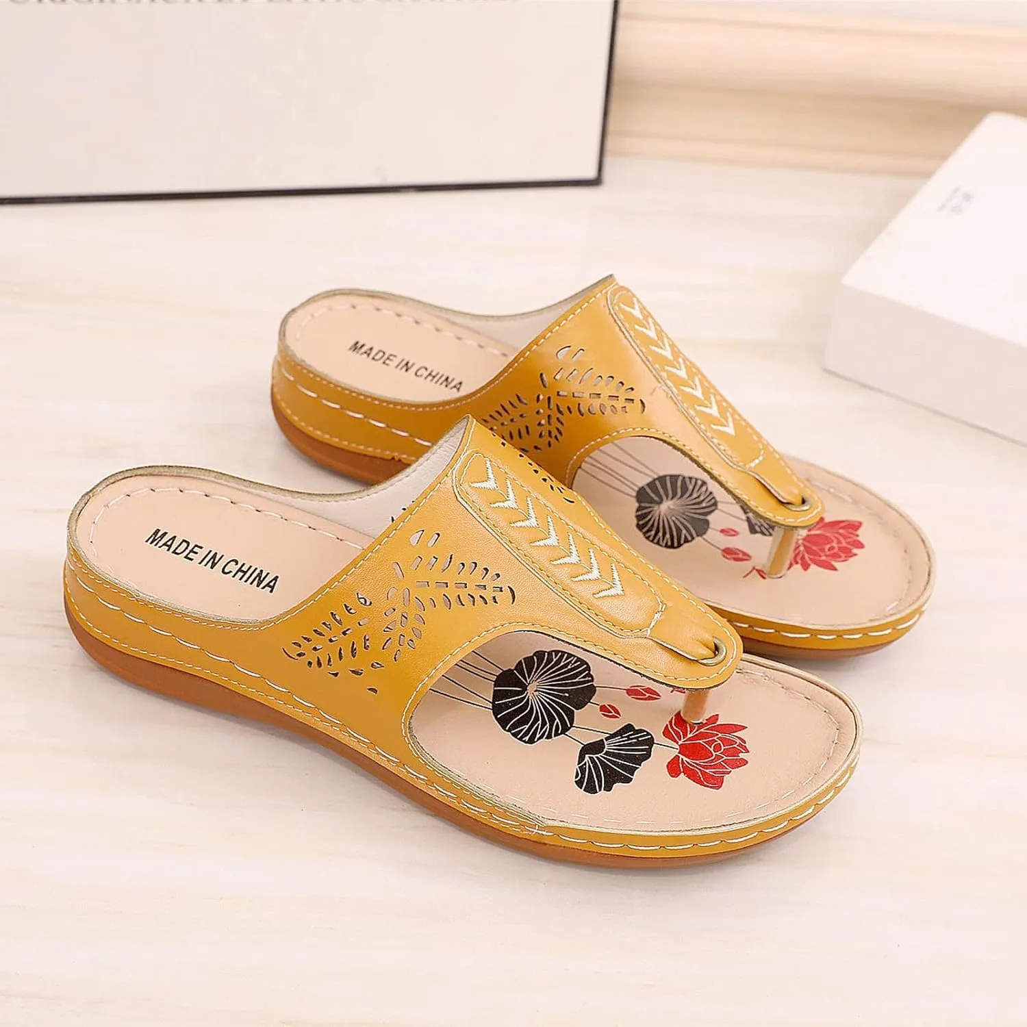 Women Orthopedic Sandals Clip Toe Thong Wedge Sandals For Women Open Toe Slingback Flip Flops Slip On Slides