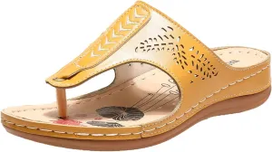 Women Orthopedic Sandals Clip Toe Thong Wedge Sandals For Women Open Toe Slingback Flip Flops Slip On Slides