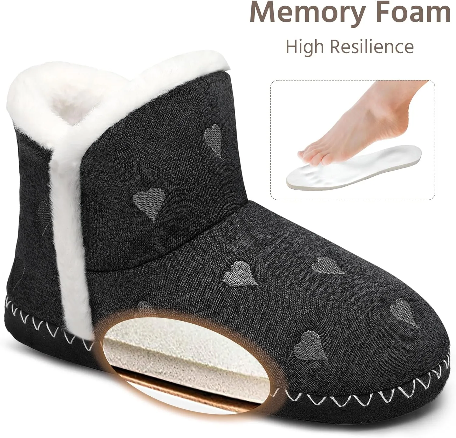 Women Warm Slippers Memory Foam House Shoes