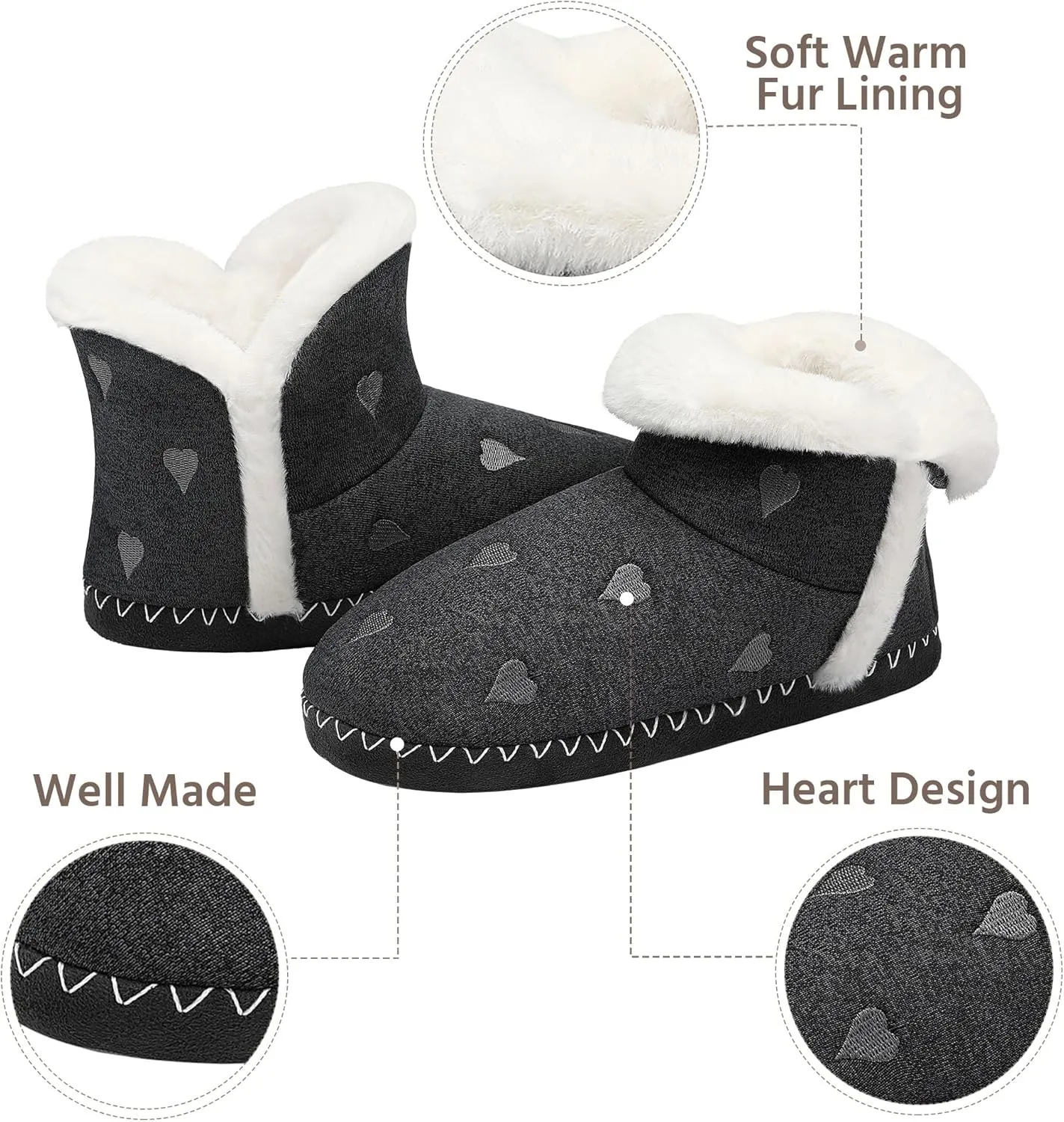 Women Warm Slippers Memory Foam House Shoes