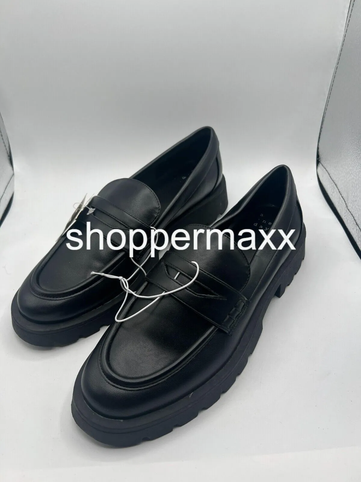 Women's Archie Loafer Flats with Memory Foam Insole - A New Day, Black, Size 7.5