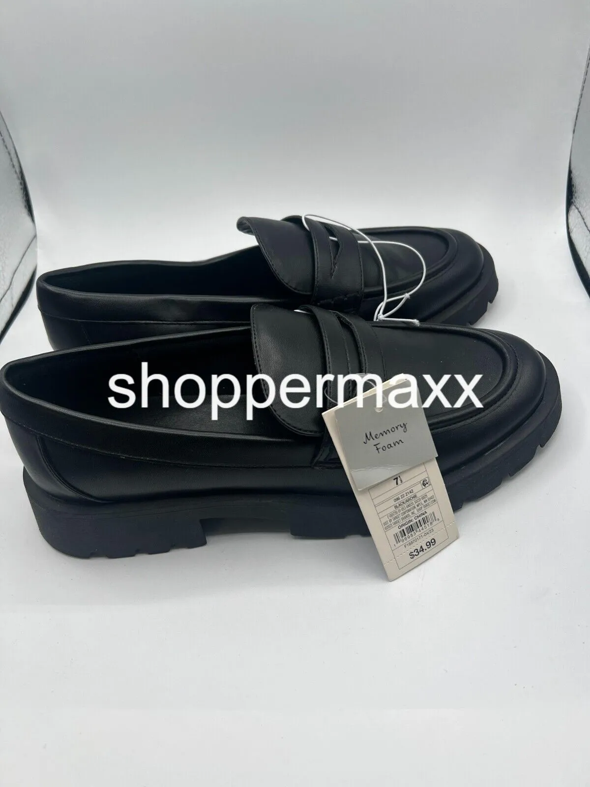 Women's Archie Loafer Flats with Memory Foam Insole - A New Day, Black, Size 7.5