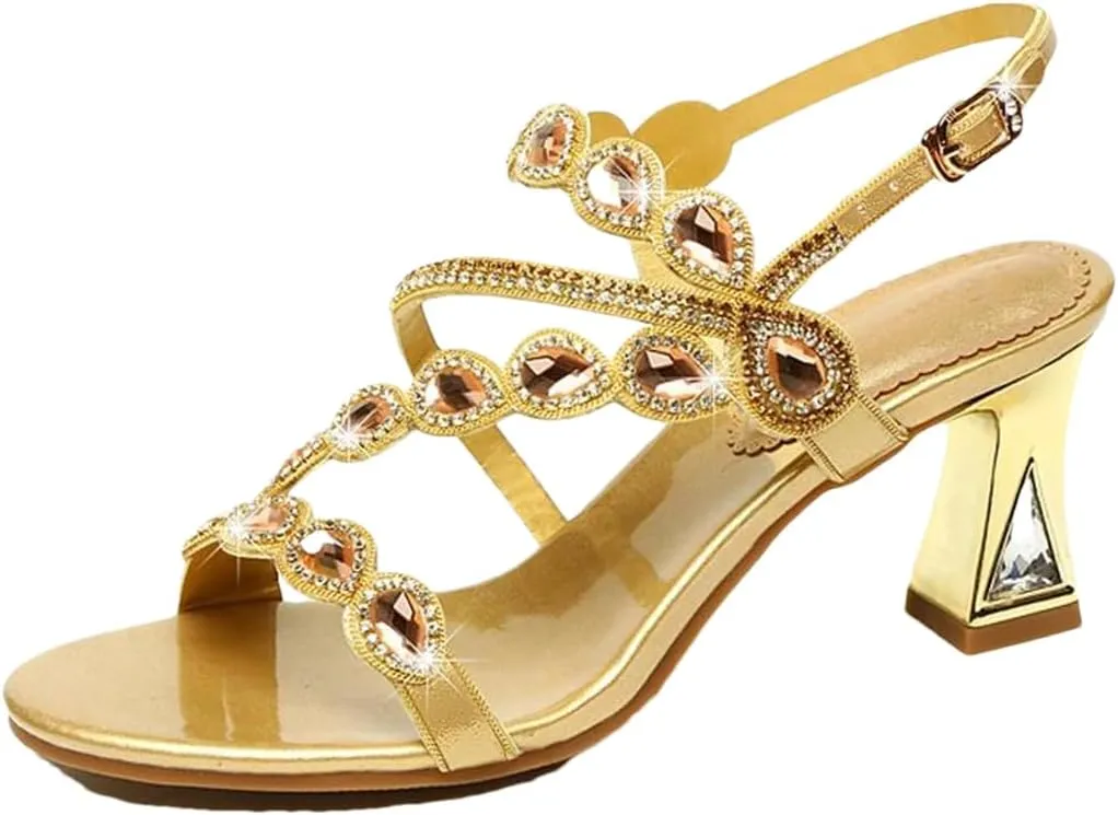 Womens Buckle Strap Back Strap Square Heel Open Side Vamp Modern Sandals Patent Leather Summer Sandals