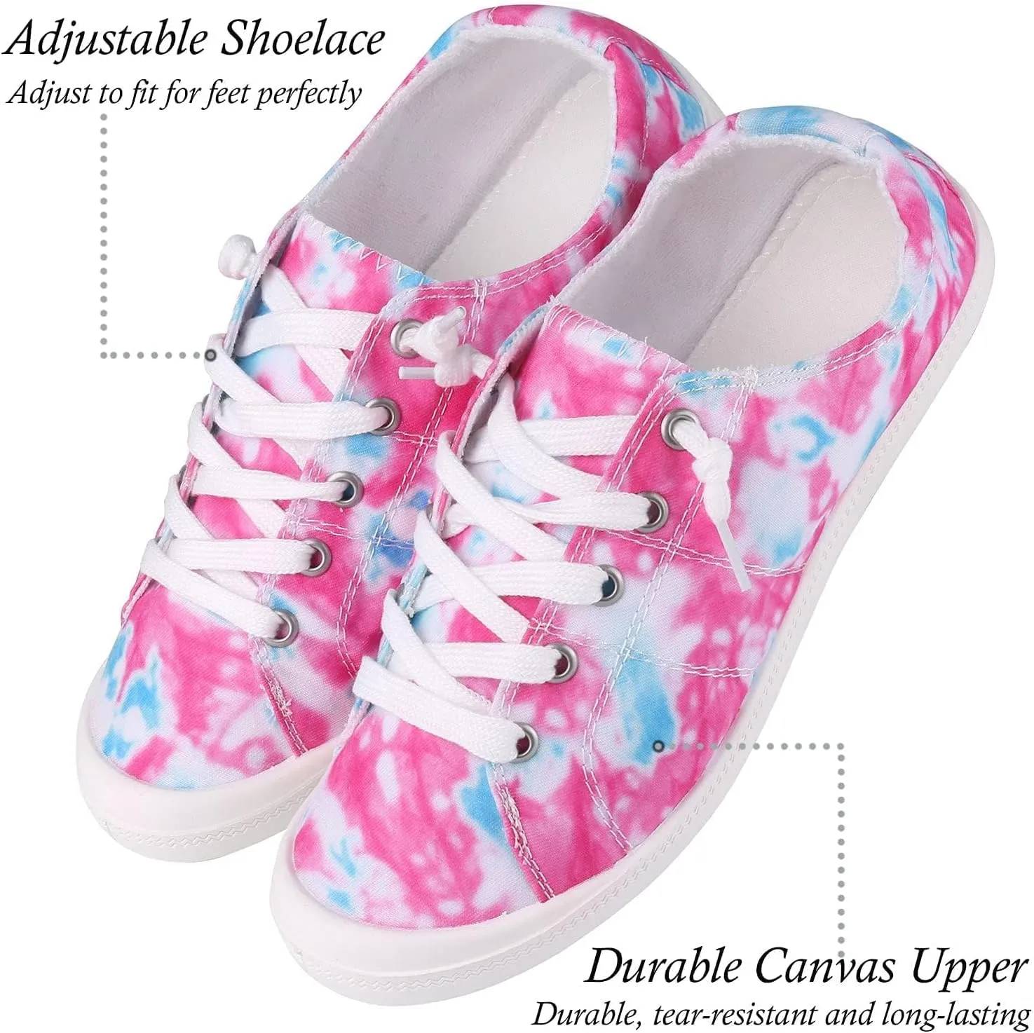 Women's Canvas Sneakers Comfortable, Lightweight, Distressed, Mixed Print, Casual Shoes for Teens
