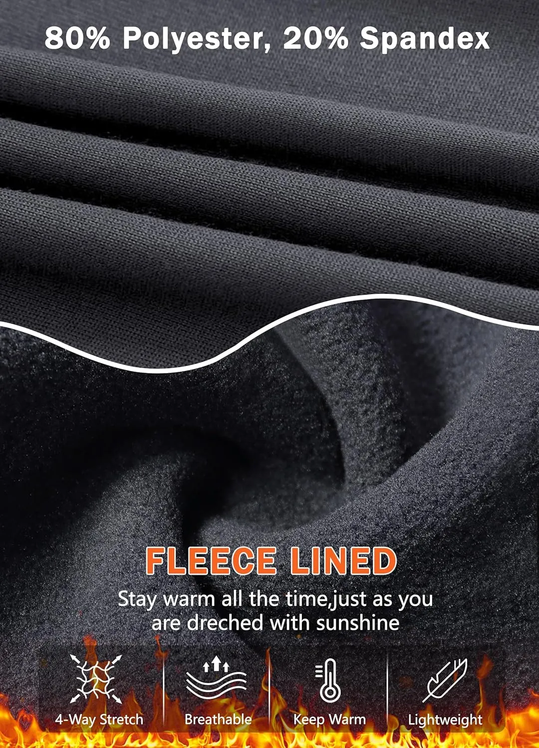 Women's Fleece Lined Flare Leggings Winter Warm Water Resistant Pants Outdoor Hiking Thermal Scrub Snow Travel Bootcut Pant
