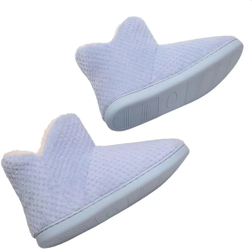 Women's furry Bootie Slippers Comfy Warm House Slippers with Plush Faux Fur Lining Outdoor Indoor