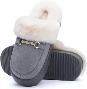 Womens Fuzzy Memory Foam Slippers for Women Winter House Slippers Warm Comfy Shoes Indoor Outdoor Suede Platform with Anti-Skid Sole Gift for Women Mom Ladies