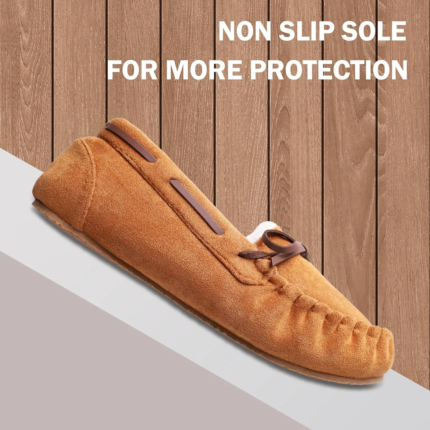 Women's House Slippers Moccasins Slippers Indoor Outdoor Cozy Faux Fur Micro Suede Slip on Loafer House Shoes