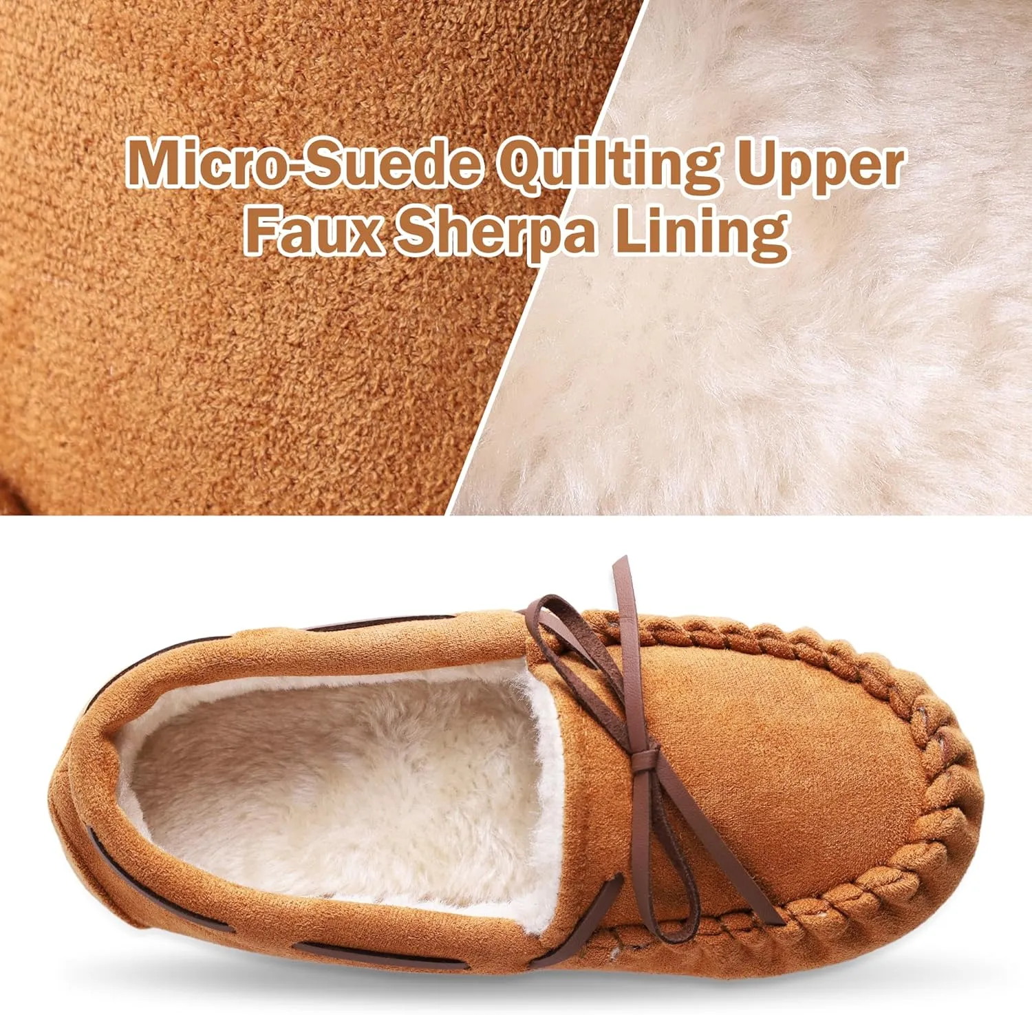 Women's House Slippers Moccasins Slippers Indoor Outdoor Cozy Faux Fur Micro Suede Slip on Loafer House Shoes