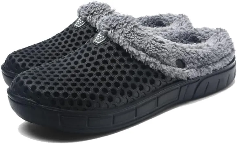 Women's Lined Clog Breathable Mesh Lining Indoor Outdoor Walking Garden Clogs Winter Slippers