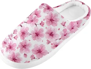 Womens Men's Cherry Blossom Flower Slippers,Memory Foam Slippers for Home,Bedroom Slippers Fluffy Fuzzy Slippers House Shoes for Women Men 21343601