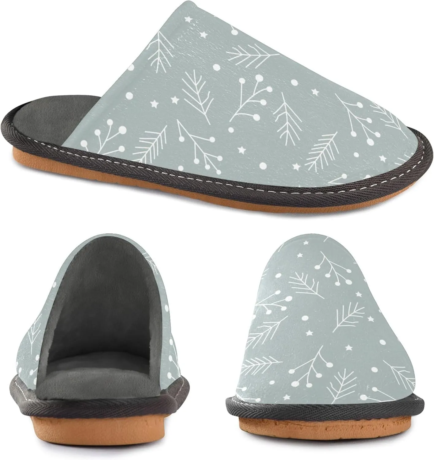 Womens Mens Fuzzy House Slippers Soft Warm Winter Shoes Anti-slip Memory Foam Indoor Outdoor Slippers