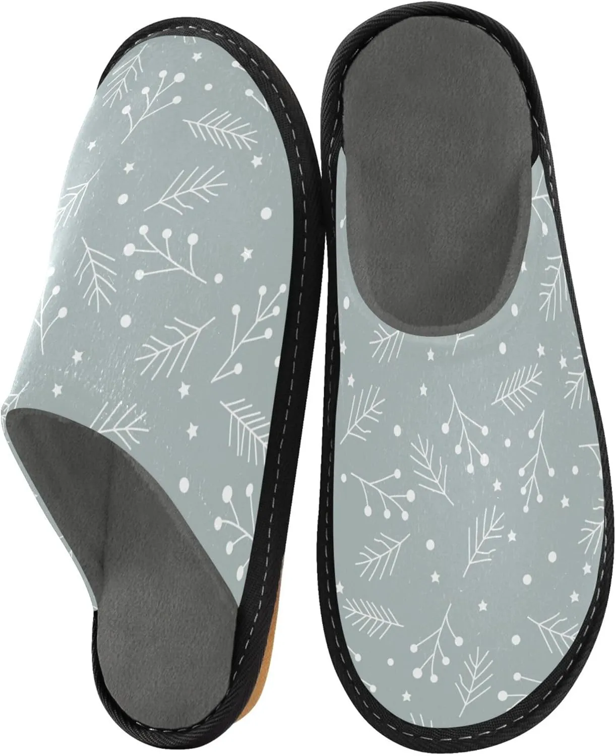 Womens Mens Fuzzy House Slippers Soft Warm Winter Shoes Anti-slip Memory Foam Indoor Outdoor Slippers