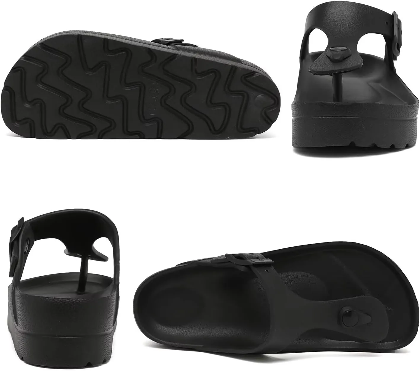 Womens Platform Sandals with Arch Support, Adjustable Buckle Beach Sandal Woman Comfort Lightweight Ultra Cushion EVA Slides
