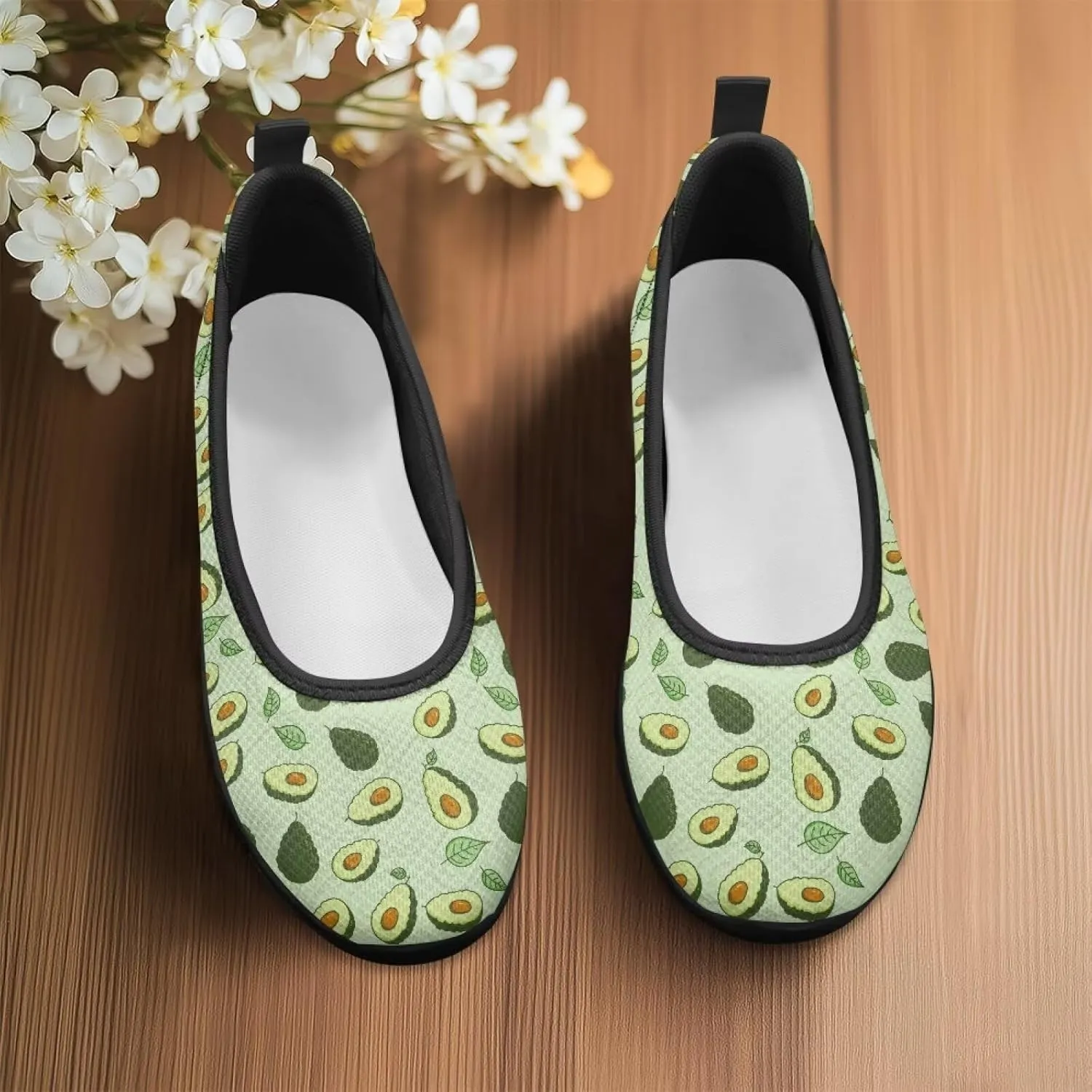 Women's Slip On Loafer Shoes Breathable Mesh Casual Flats Walking Shoes Round Toe Memory Foam Sneakers Black Sole Size 6-11