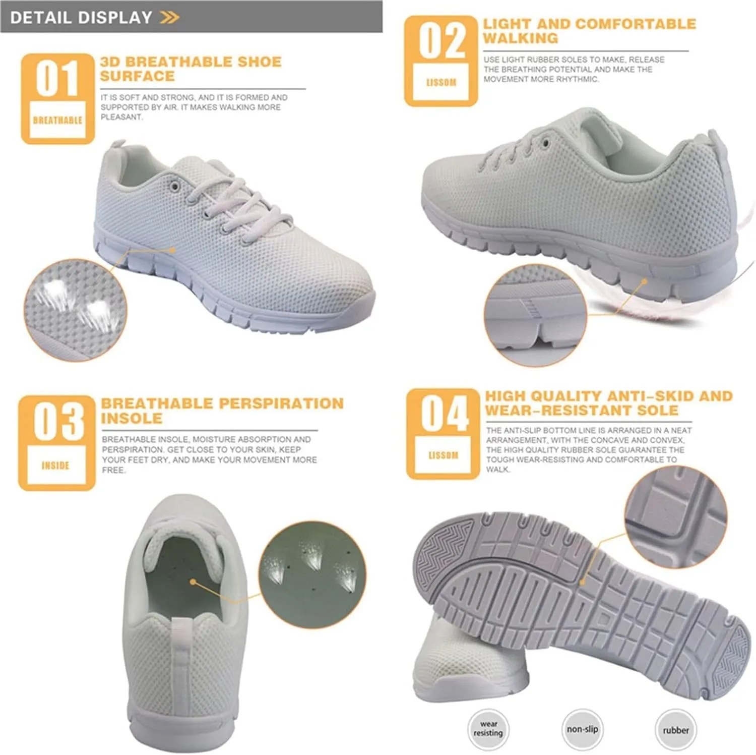 Womens Walking Shoes Running Tennis Sneakers Fashion Casual Mesh Work Comfortable Lightweight Soft Sole