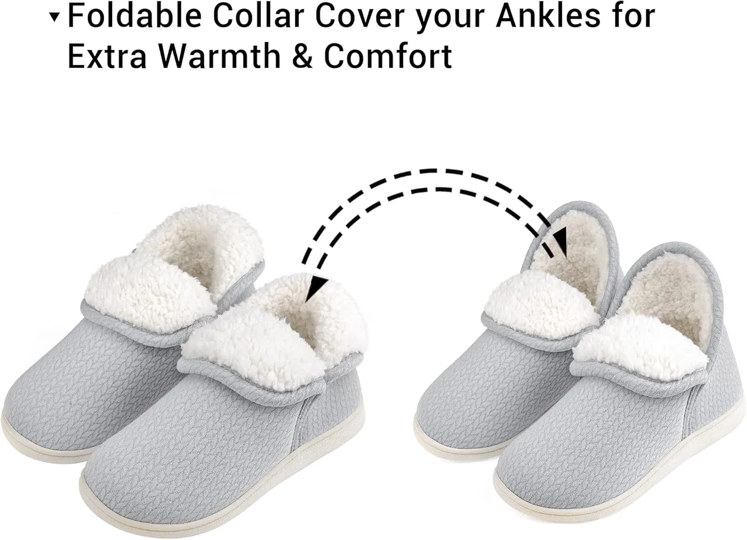 Womens Warm Bootie Slippers Comfy Memory Foam Plush Fleece Winter Indoor House Shoes