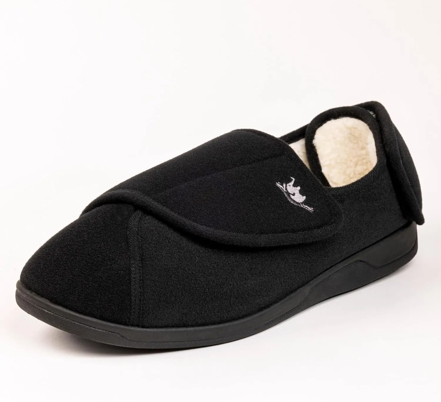 Women's Wide, Extra Wide 80-D Memory Foam Diabetic Slipper with Adjustable Closure Anti Slip Sole, Warm Plush Fleece Arthritis Edema Swollen Diabetic House Shoes