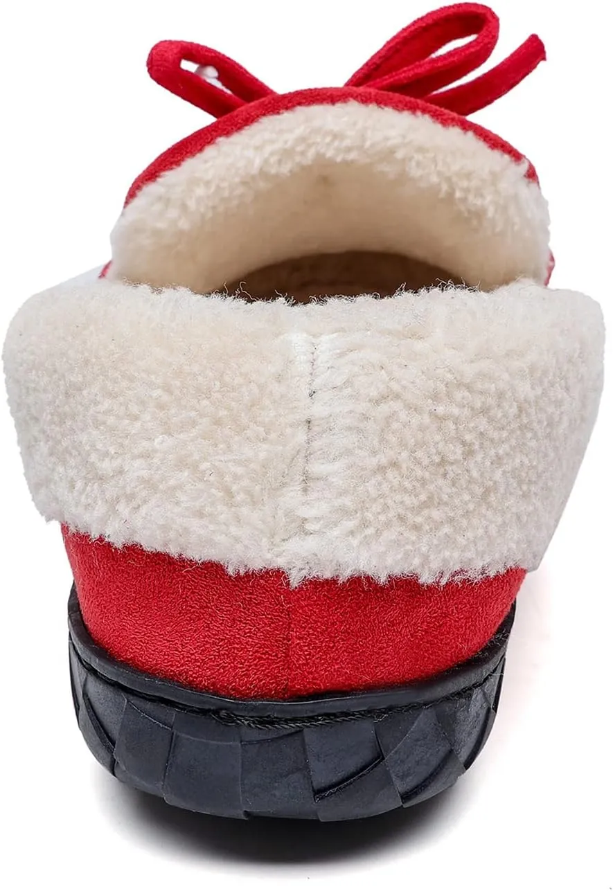 Womens Winter Memory Foam Cozy House Slipper Microsuede Moccasins Ladies Indoor Outdoor Warm Slippers