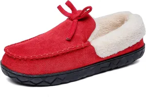 Womens Winter Memory Foam Cozy House Slipper Microsuede Moccasins Ladies Indoor Outdoor Warm Slippers