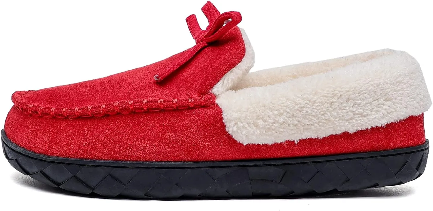 Womens Winter Memory Foam Cozy House Slipper Microsuede Moccasins Ladies Indoor Outdoor Warm Slippers