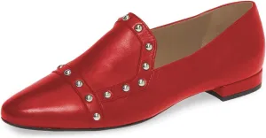 XYD Women Vintage Comfy Closed Toe Slip On Loafers Low Heel Studded Flats Formal Office Work Dress Shoes