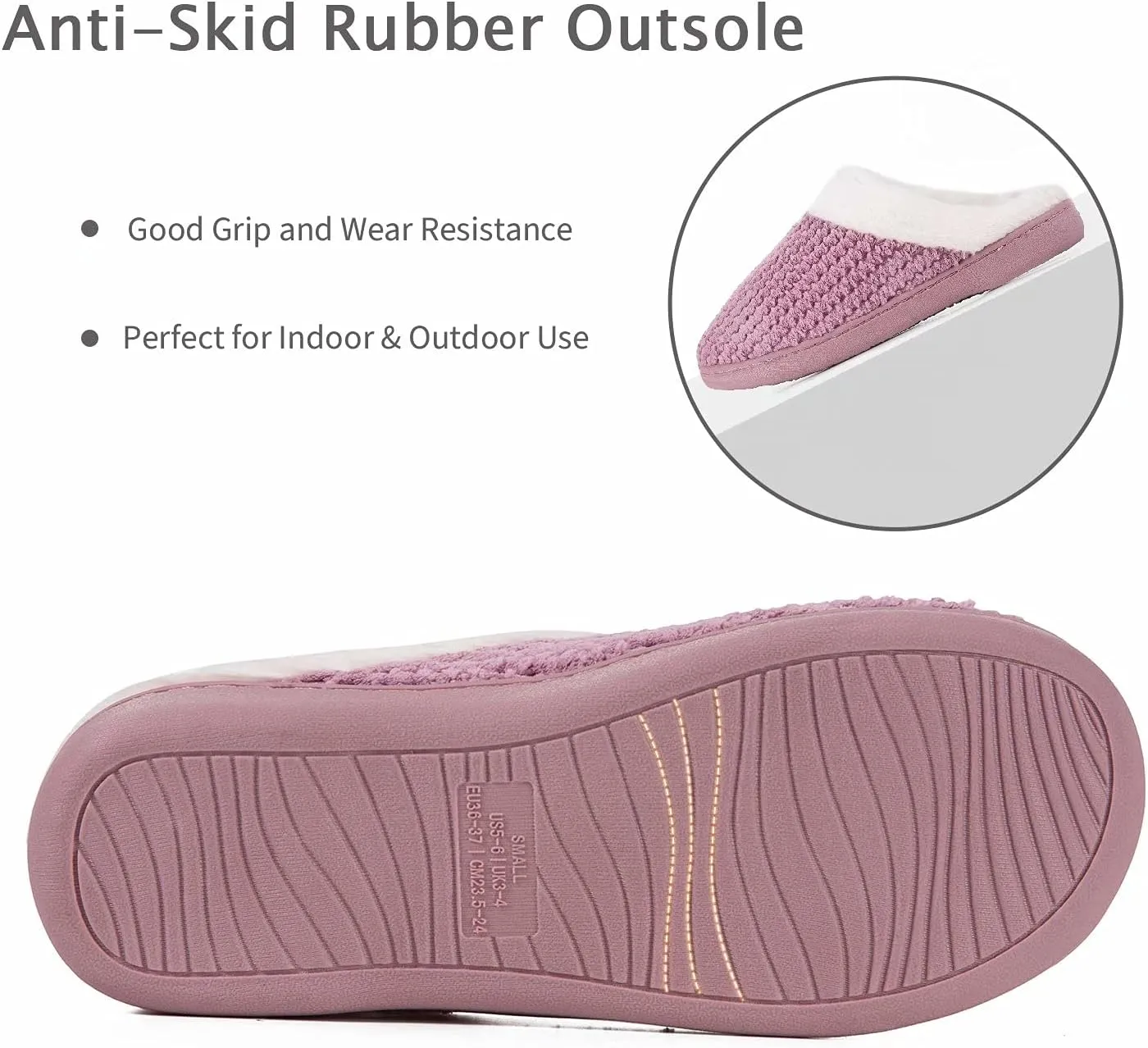YALOX Slippers for Womens Warm Memory Foam Anti-Slip House Shoes Comfortable Cotton Slippers Home Bedroom Shoes Indoor & Outdoor