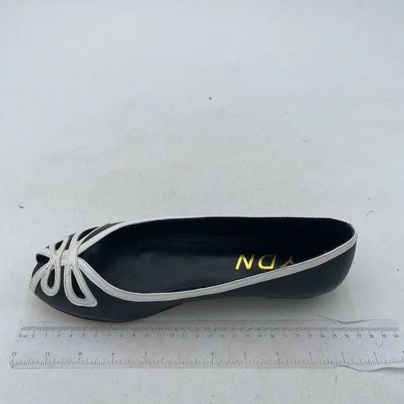 YDN Black Cutout Ballet Flats Peep Toe Loafer Pumps Comfy Slip On Dress Shoes