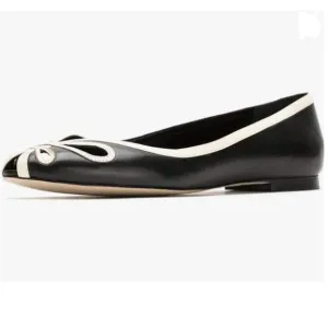 YDN Black Cutout Ballet Flats Peep Toe Loafer Pumps Comfy Slip On Dress Shoes