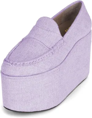 YDN Women's Fashion Platform Loafers High Platform Wedge Heels Comfy Slip On Shoes for Party Daily Outfit Size 4-16 US