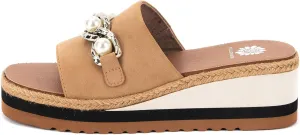 Yellow Box Women's Adelfia Wedge Sandal, Round Toe, Medium-High 2.25 Inch Heel, 1.25 Inch Platform Comfortable Flip-Flop