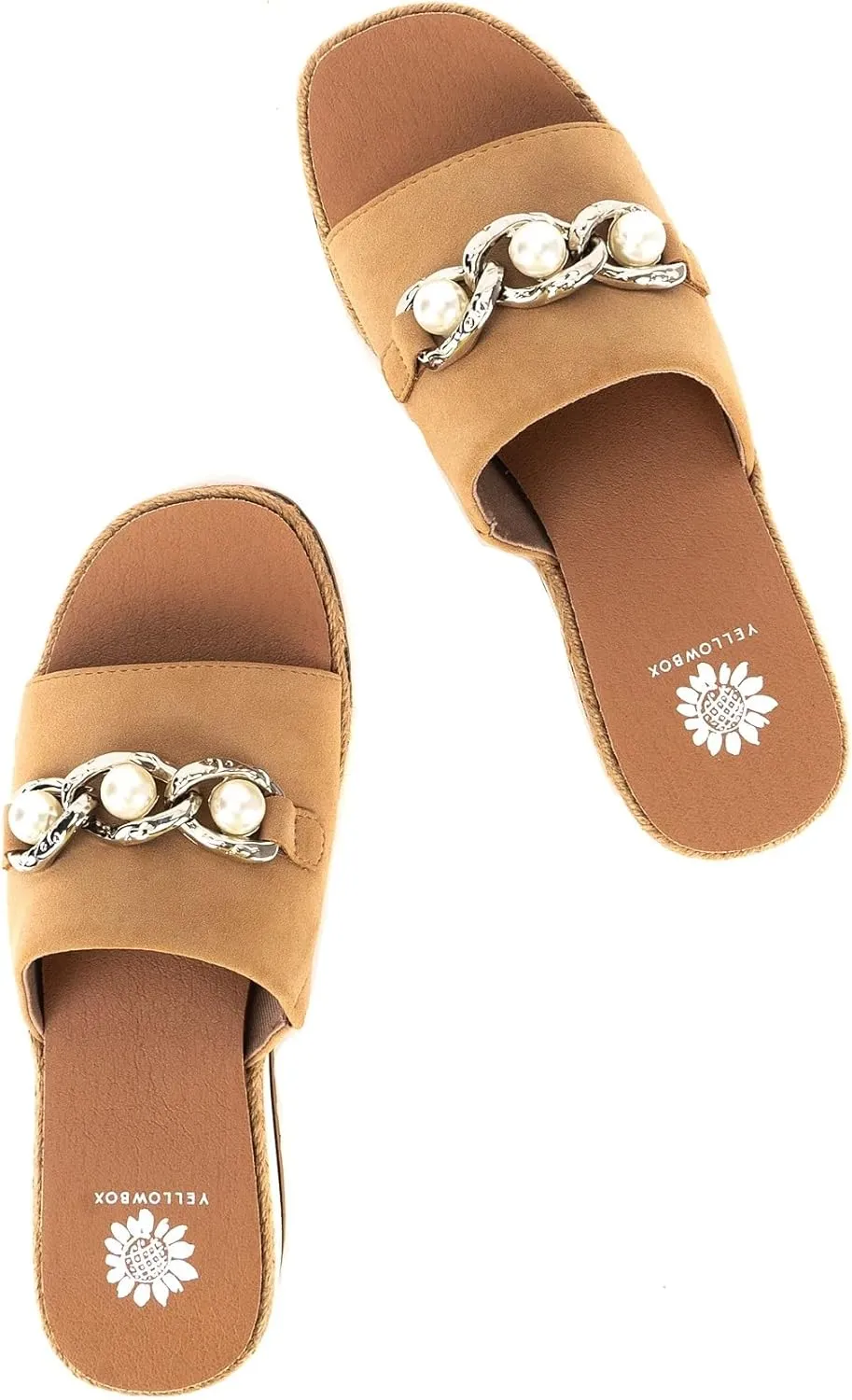 Yellow Box Women's Adelfia Wedge Sandal, Round Toe, Medium-High 2.25 Inch Heel, 1.25 Inch Platform Comfortable Flip-Flop